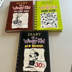 Diary of a Wimpy Kid books by Jeff Kinney. Set of 3 hardcover, graphic novels
